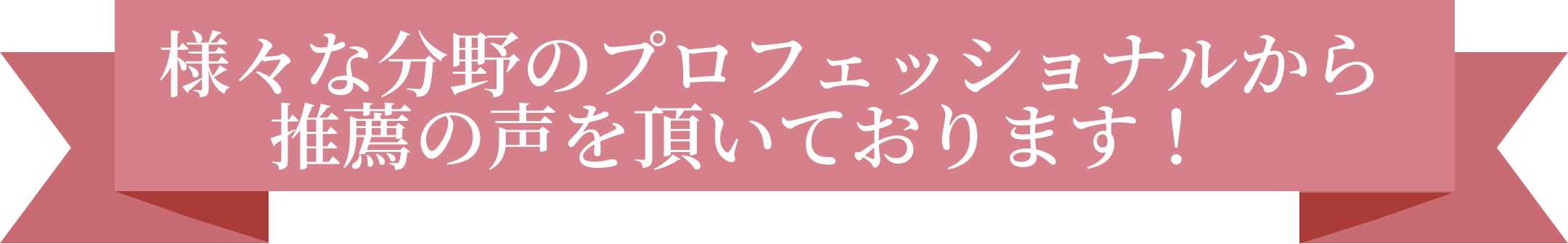 様々な分野のプロフェッショナルから推薦の声を頂いております!